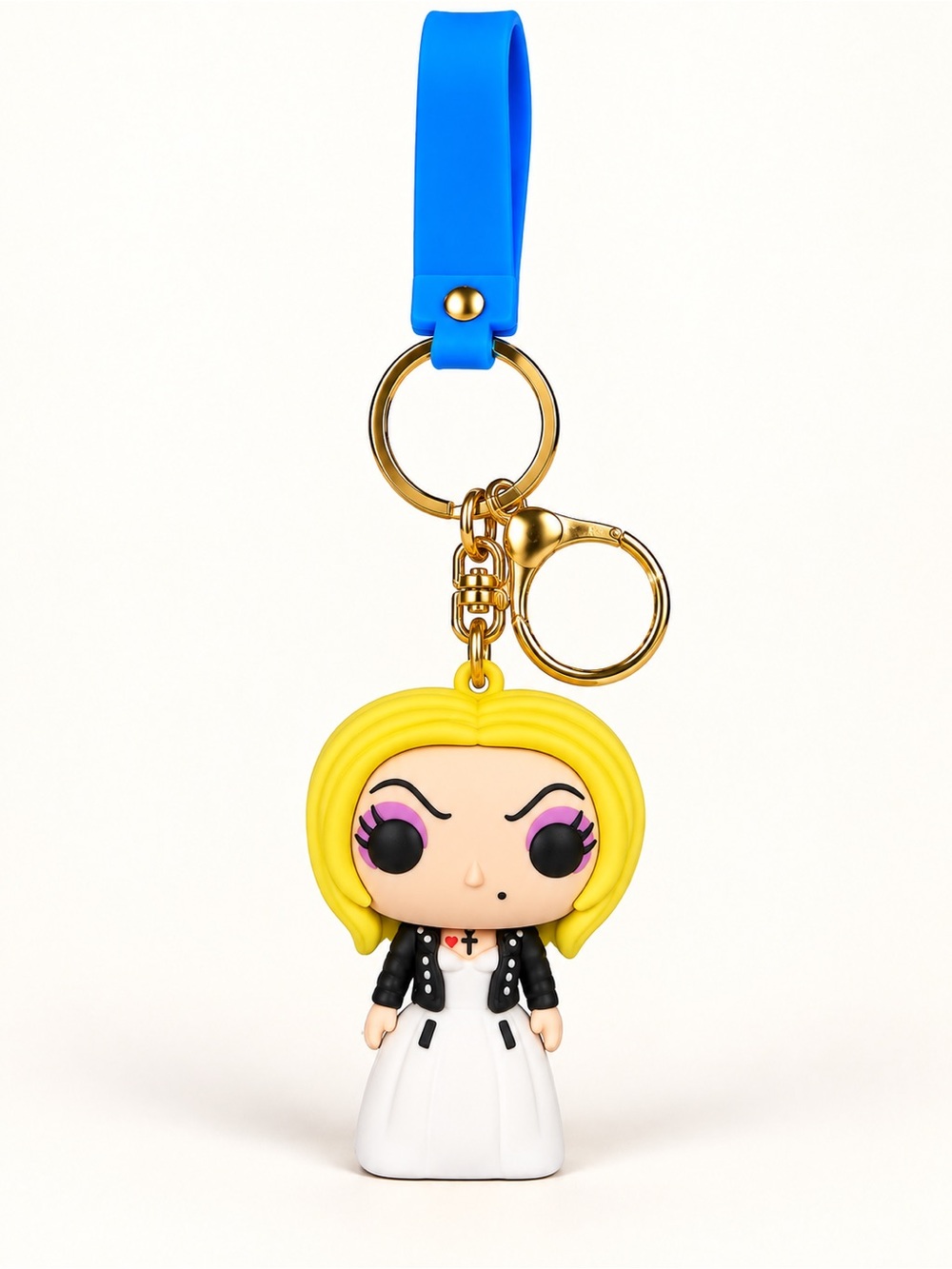 Blue Strap Horror Keychain Blue Wristlet NEW